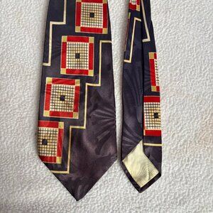1940s Wide Geometric Design Necktie Tie